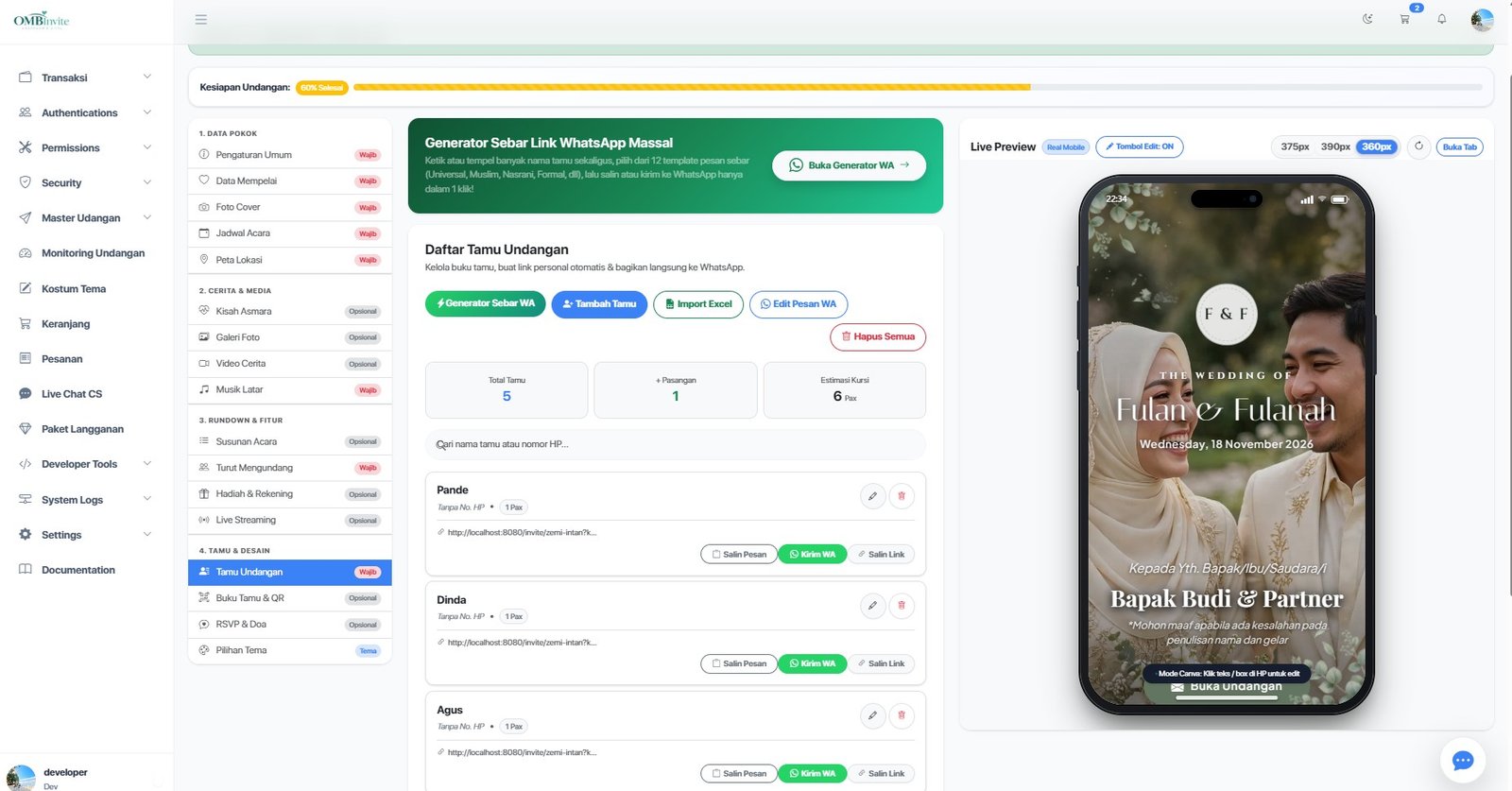 Dashboard Buku Tamu